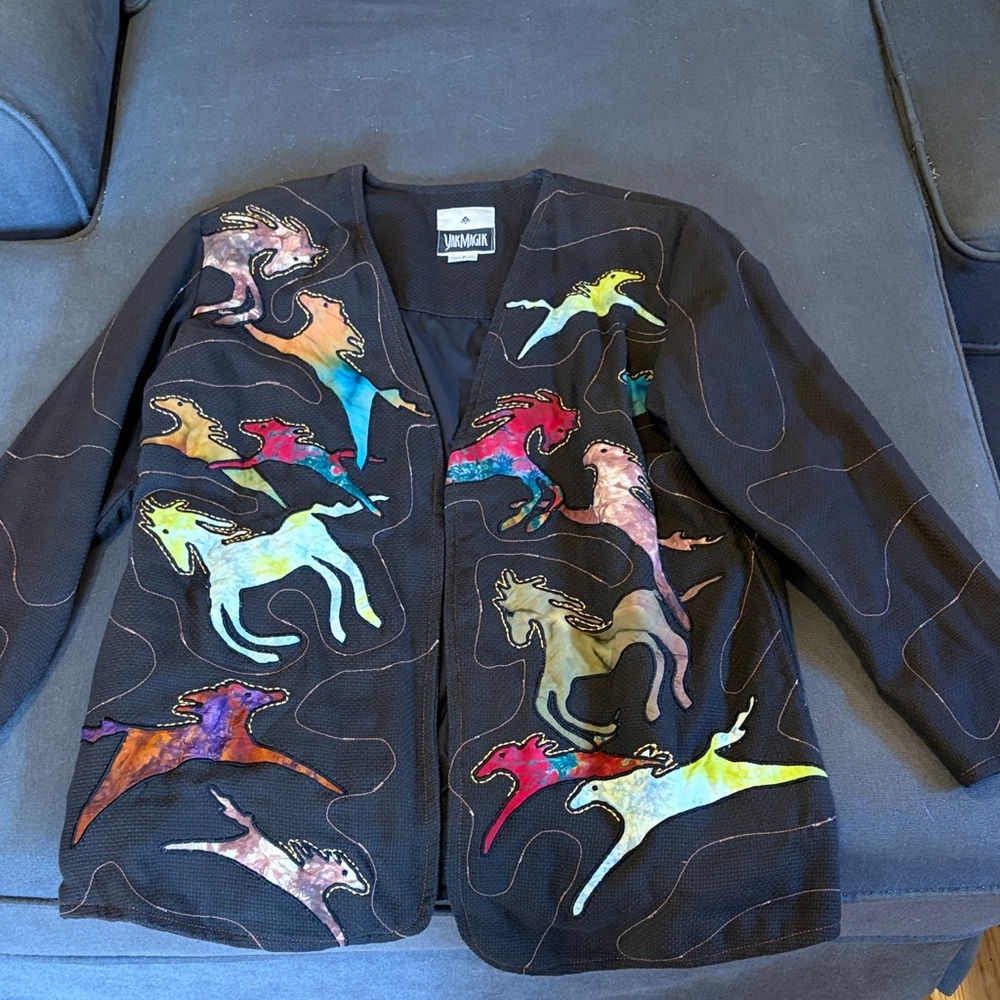 Jams World Colorful Horse Print Blazer